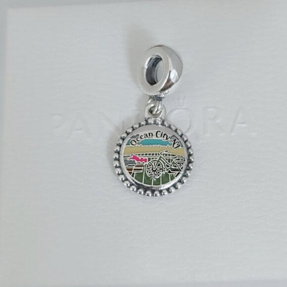 Pandora Ocean City New Jersey Bike Exclusive Dangle Charm with box - Picture 9 of 9